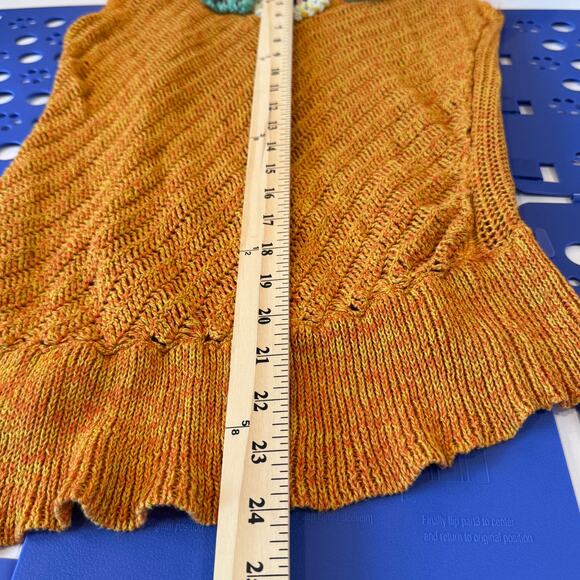 Edie Crochet Neck Sweater M Cottagecore Scandi Girl Coastal Boho - Picture 6 of 8